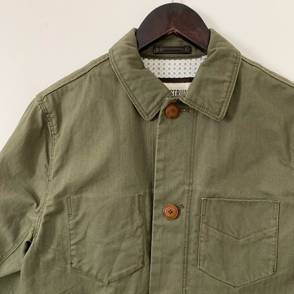 Ben Sherman Olive Canvas Peacoat Style Jacket - Picture 2 of 8